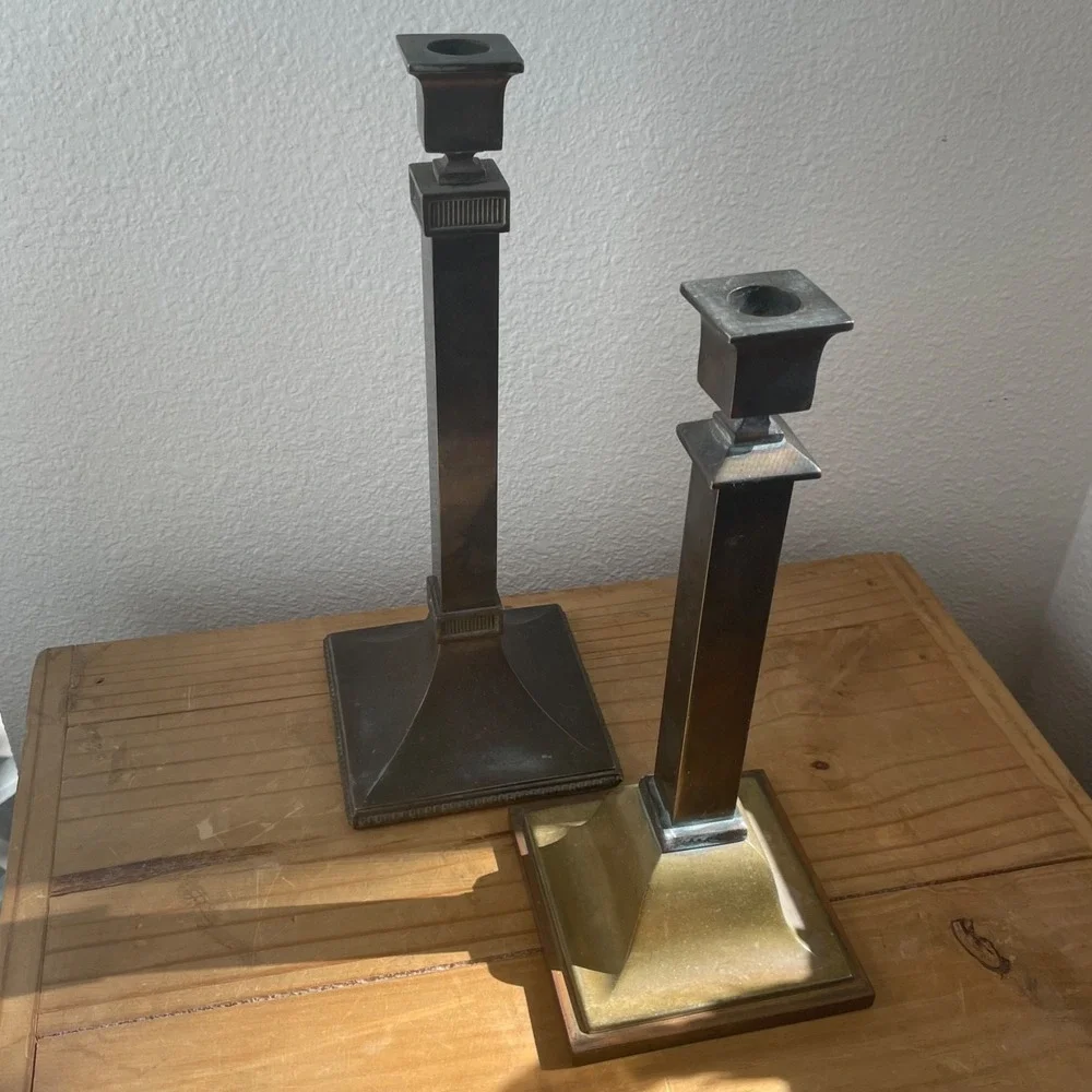 Pair Of Antique Tall Candlesticks Arts Crafts 1 is‎ B&H Bradley Hubbard